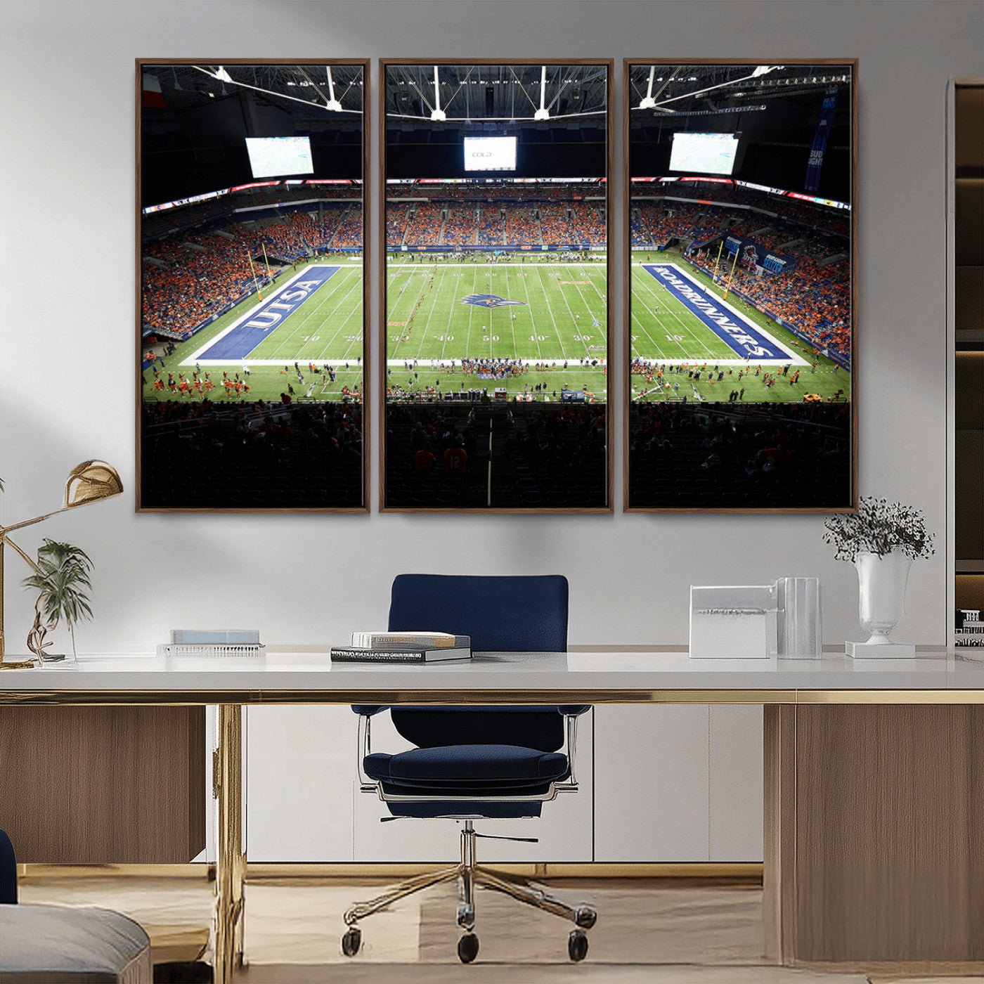 MGV-FC-48X32-3P - The University of Texas at San Antonio Roadrunners Football Team Print - San Antonio Alamodome Wall