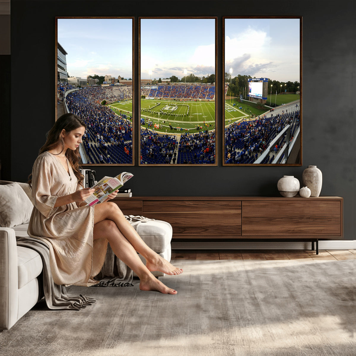44850-MGV-CV-36X24 - The Duke University Blue Devils Football Team Print, Durham