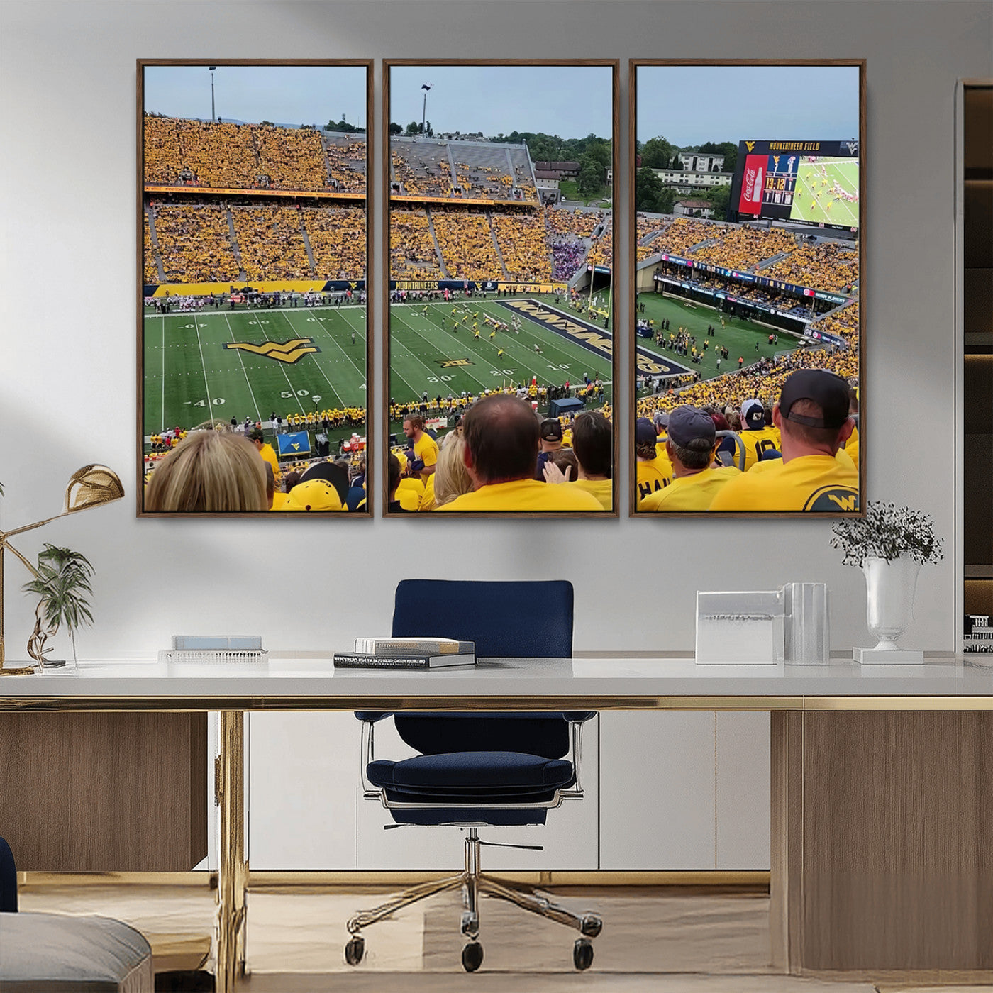 MGV-FC-48X32-3P - Puskar Stadium Canvas Print Wall Art - Morgantown Print - West Virginia University Mountaineers