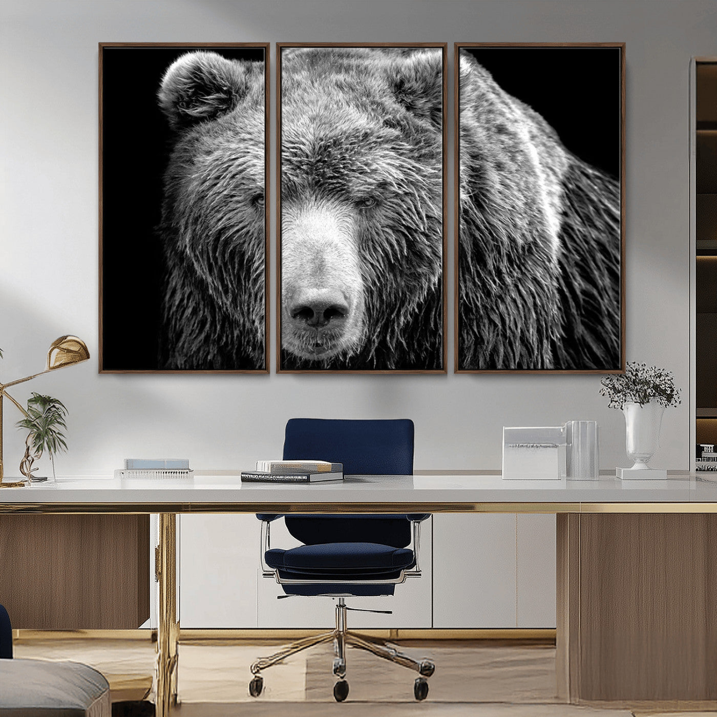 MGV-FC-48X32-3P - 399 Grizzly Bear Canvas Print | Ready to Hang Wall Art | Rustic Farmhouse & Cabin Decor | Wildlife