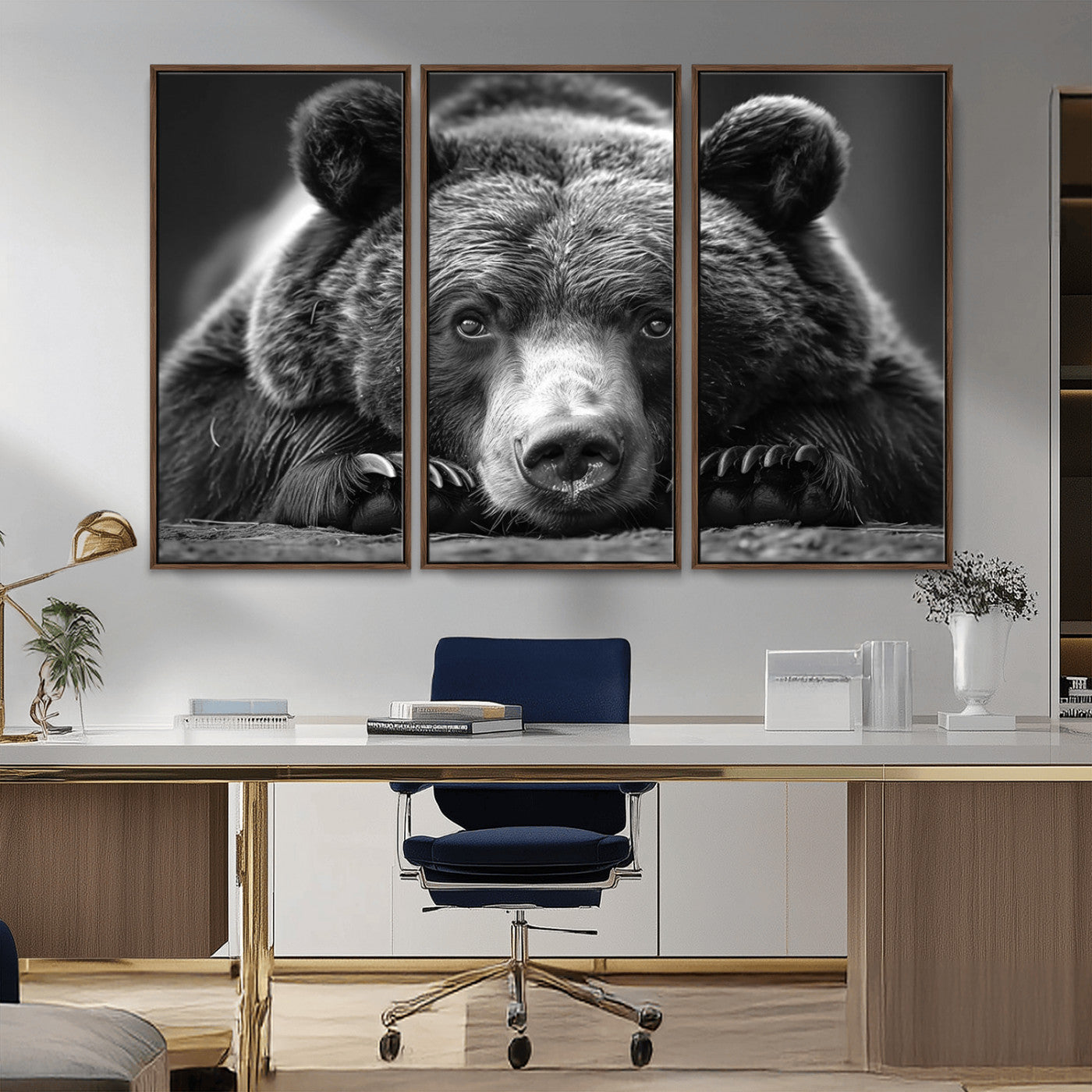 MGV-FC-48X32-3P - Resting Grizzly 399 Bear Canvas Print | Ready to Hang Wall Art | Rustic Cabin & Farmhouse Decor |