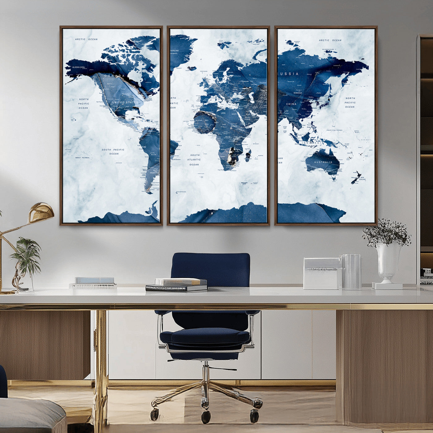 MGV-FC-48X32-3P - Push Pin World Map Canvas Print – Framed Wall Art for Couples to Track Their Travels – Anniversary