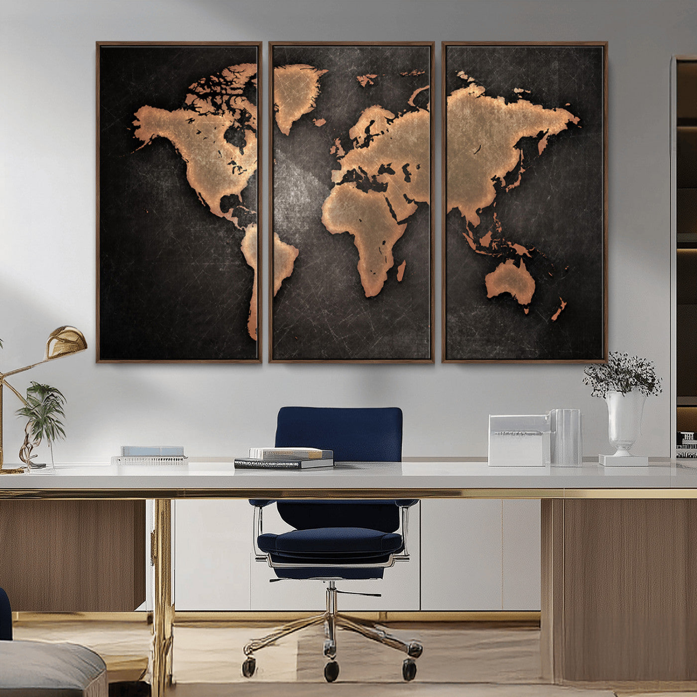 MGV-FC-48X32-3P - Push Pin World Map Canvas Print – Framed Wall Art for Couples to Track Their Travels – Anniversary