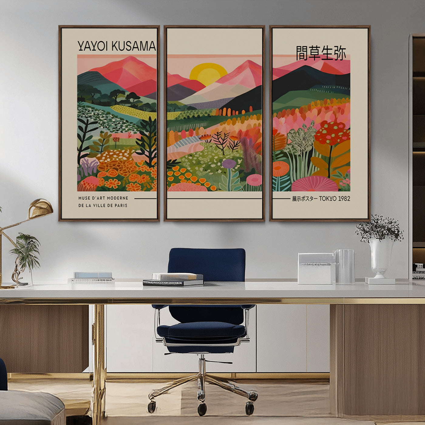 MGV-FC-48X32-3P - Yayoi Kusama 1986 Wall Art Print – Yayoi Kusama Wabi Sabi Japanese Wall Art Print - Vibrant Abstract