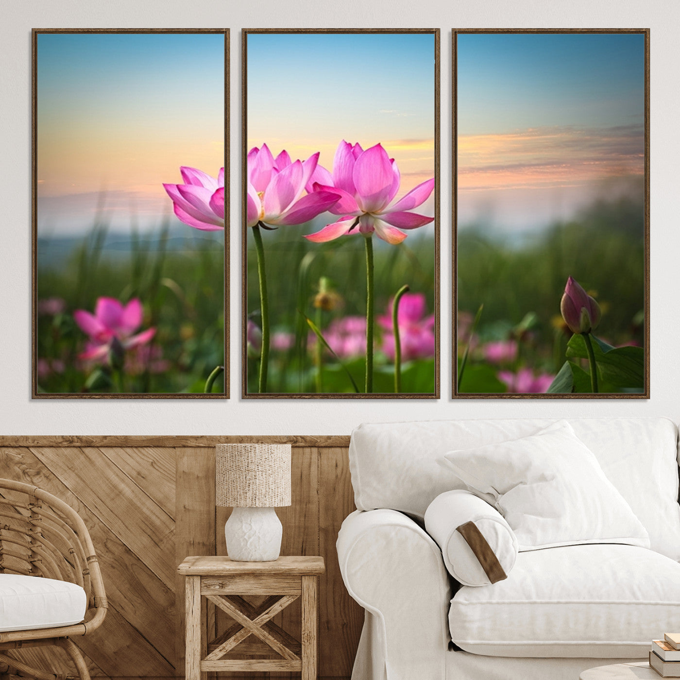 64234-MGV-CV-36X24-Pink Flower on the Mountain Canvas Print, Framed Pink Flower Canvas Wall Art