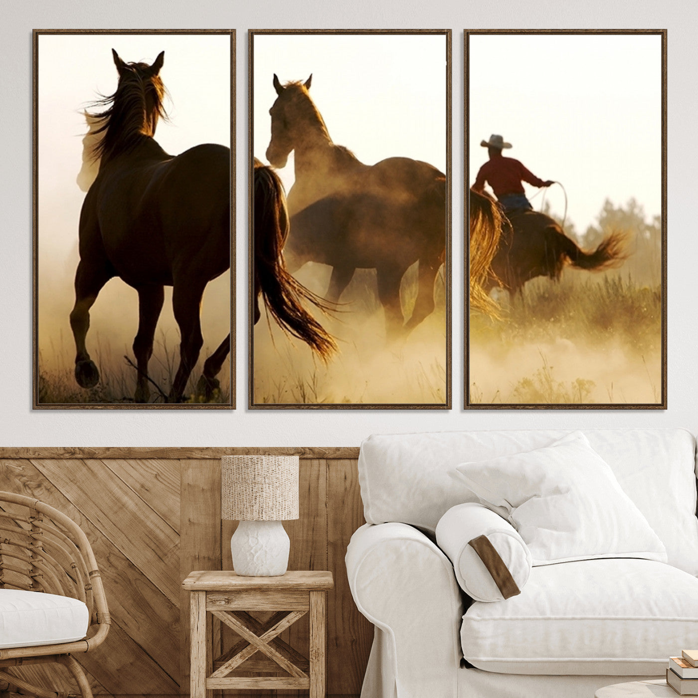 49068-MGV-CV-36X24-Horses and Cowboys Wall Art Canvas Print