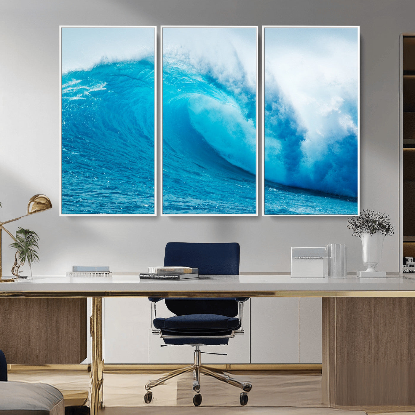MGV-FC-48X32-3P - Big Ocean Surfing Wave Wall Art Canvas Print