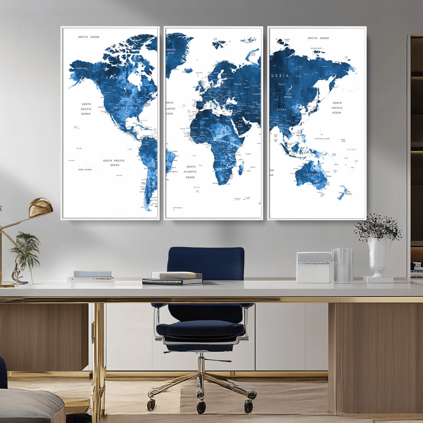 MGV-FC-48X32-3P - Push Pin World Map Canvas Print – Framed Wall Art for Couples to Track Their Travels – Anniversary