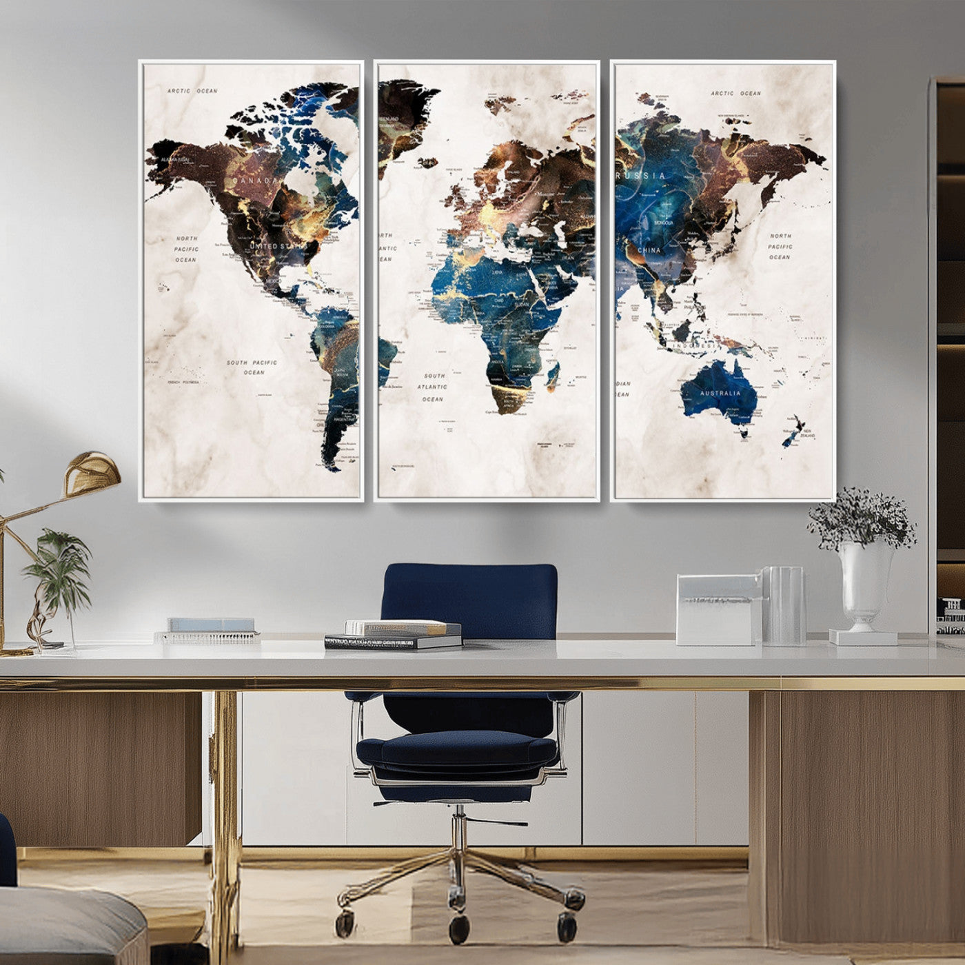 MGV-FC-48X32-3P - Push Pin World Map Canvas Print – Framed Wall Art for Couples to Track Their Travels – Anniversary