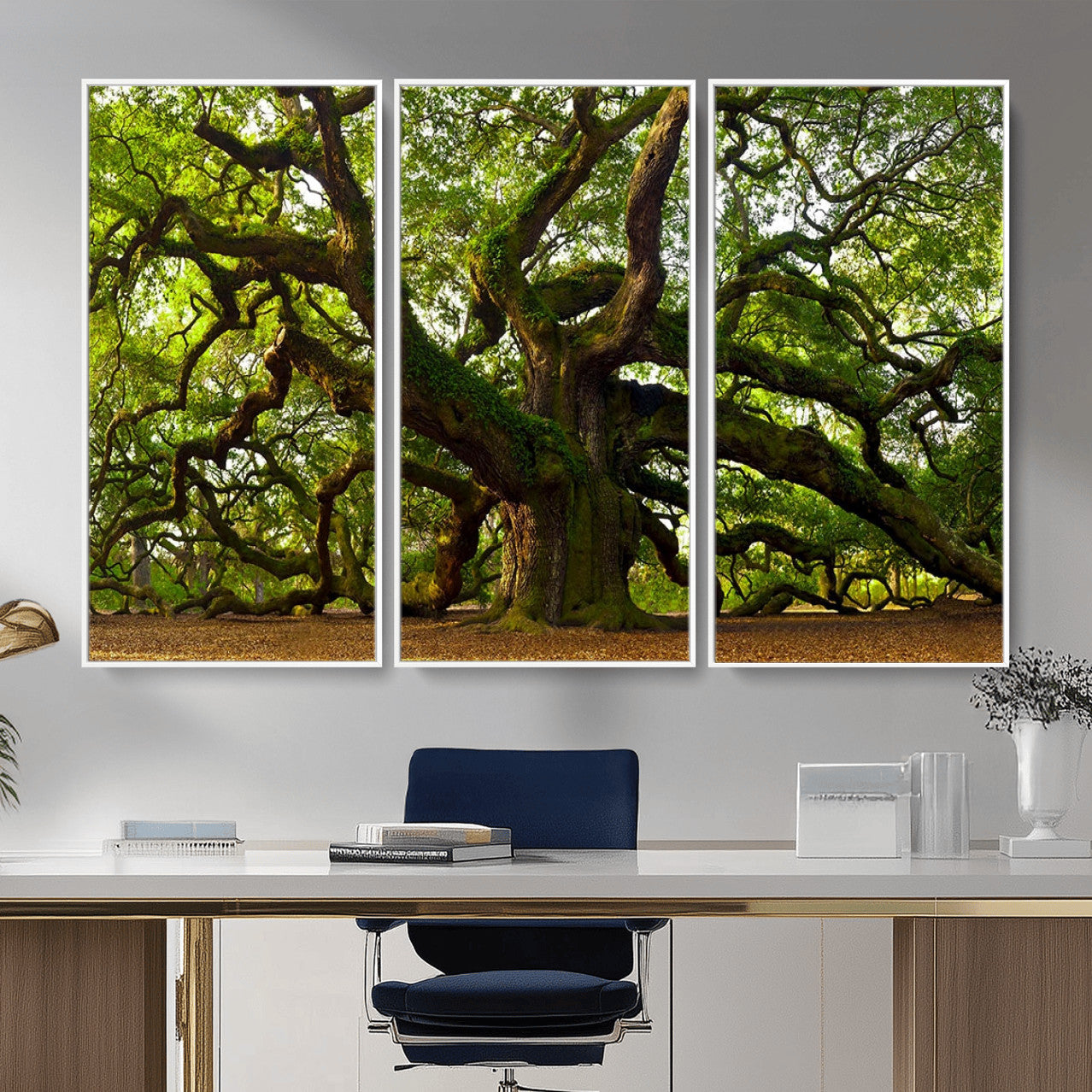 29407-MGV-CV-36X24 - Angel Oak Tree Wall Art Canvas Print | Large Forest Tree Nature Photography Print on Canvas
