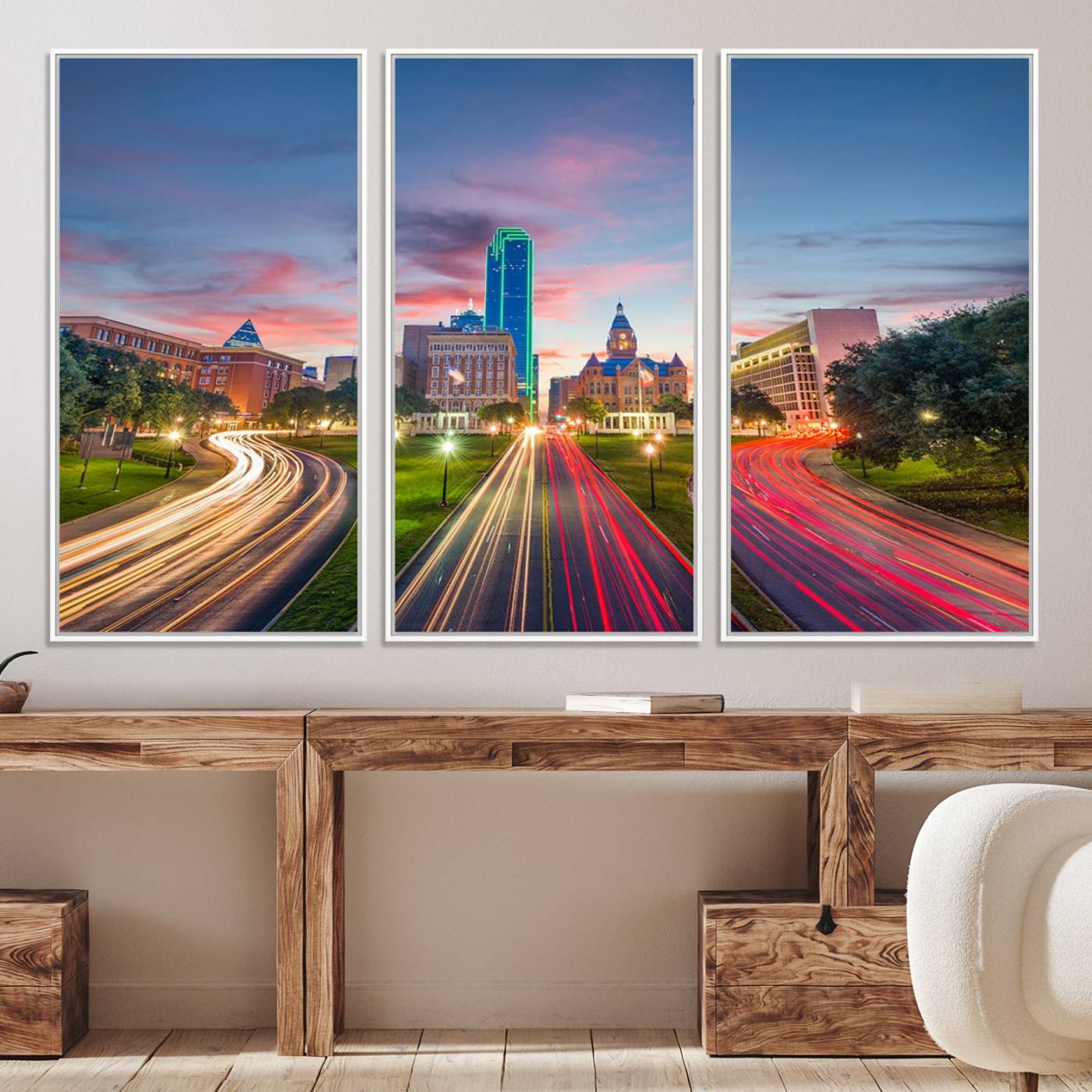 Dallas City Lights Large Wall Art Dallas Cityscape Canvas Print