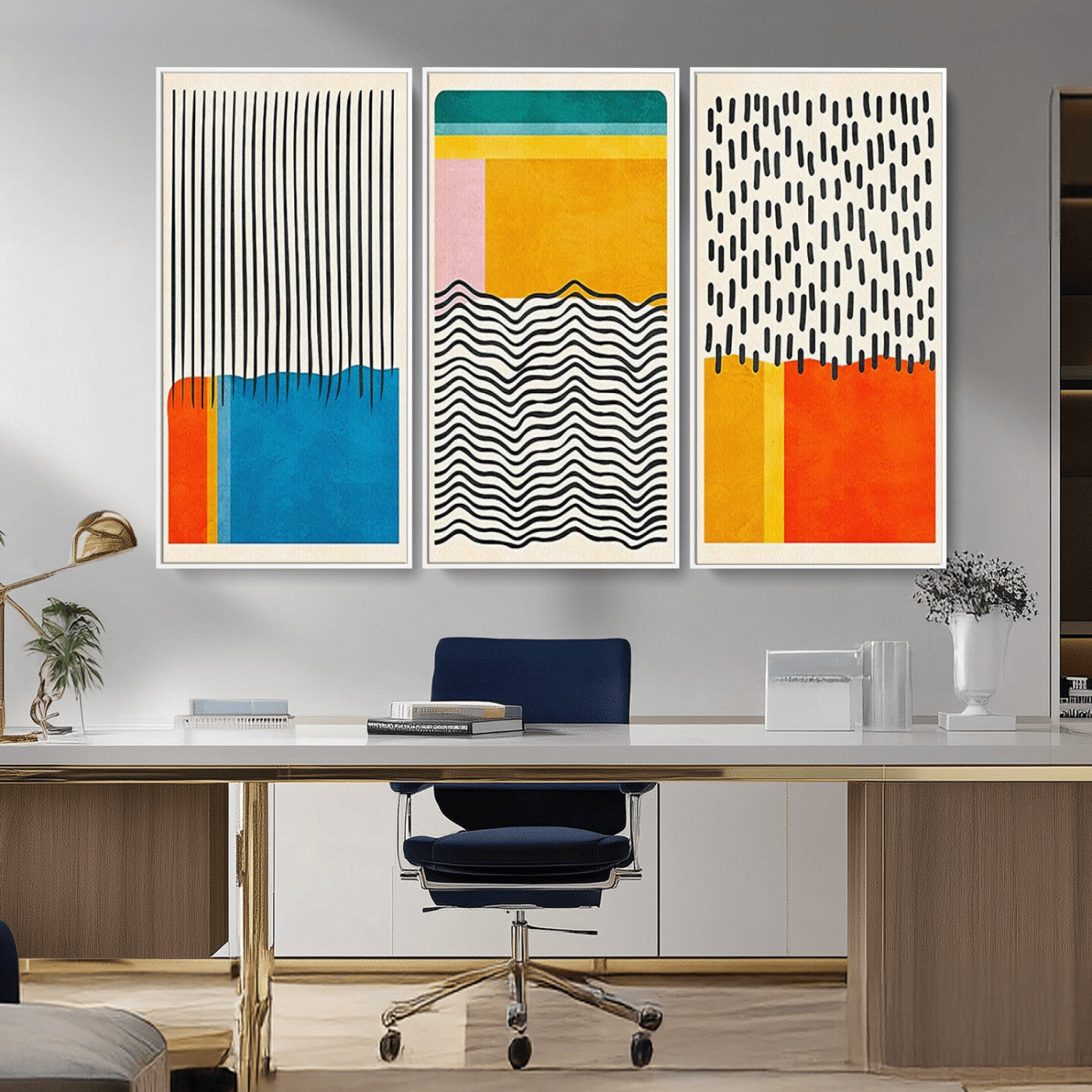 MGV-FC-48X32-3P - Canvas Print Wall Art Abstract Illustrs Art Boho