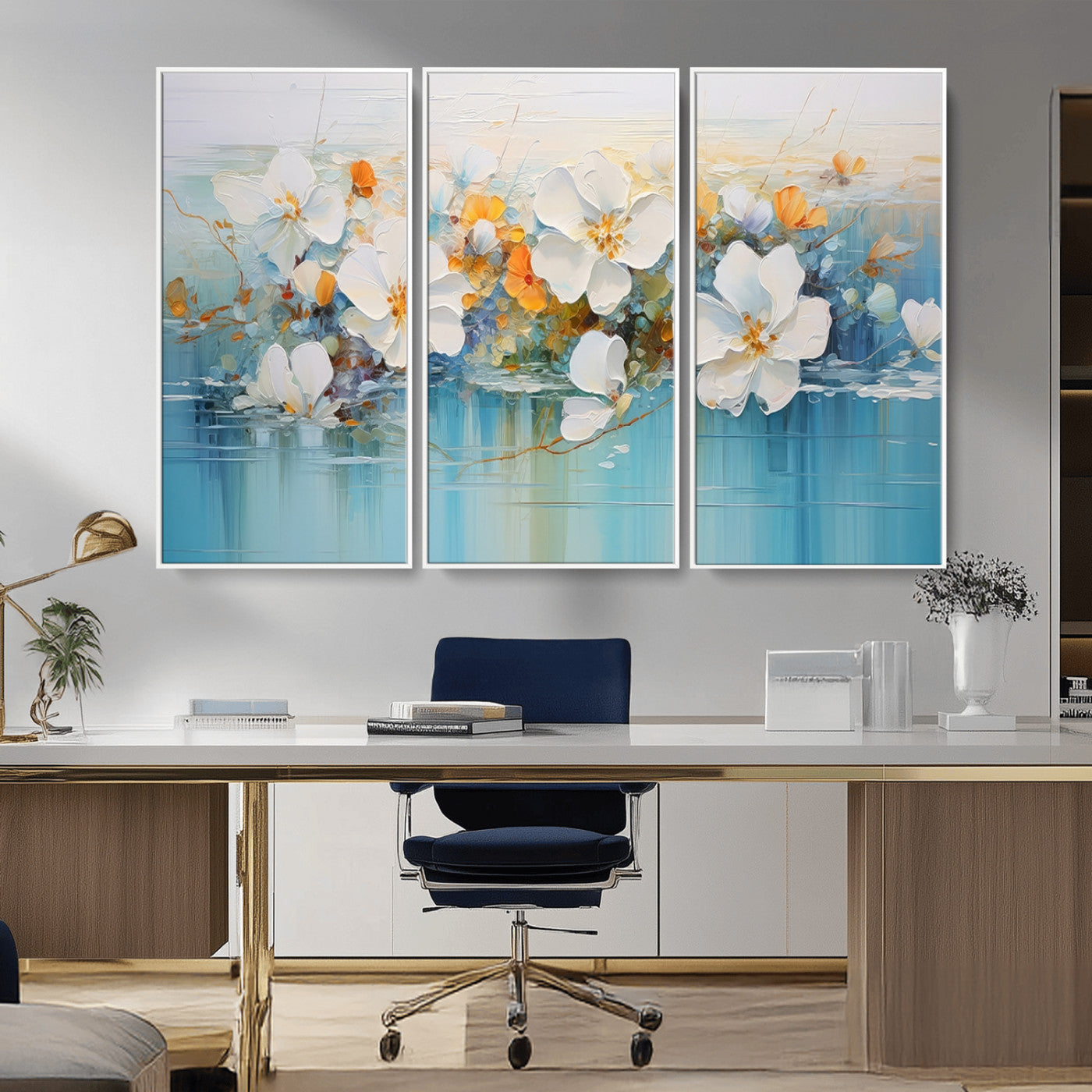 MGV-FC-48X32-3P - Abstract Flower Wall Art Canvas Print