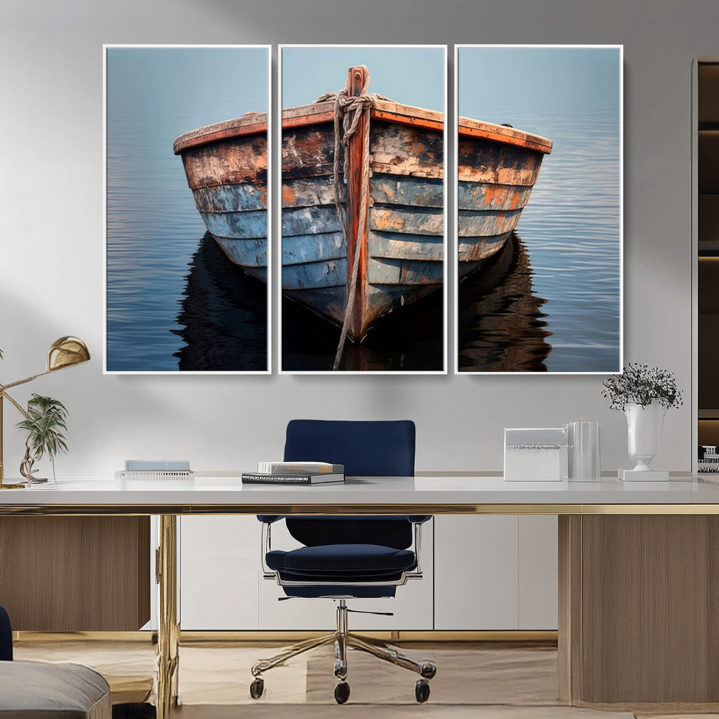 MGV-FC-48X32-3P - Stunning Vintage Boat Canvas Print | Nautical Wall