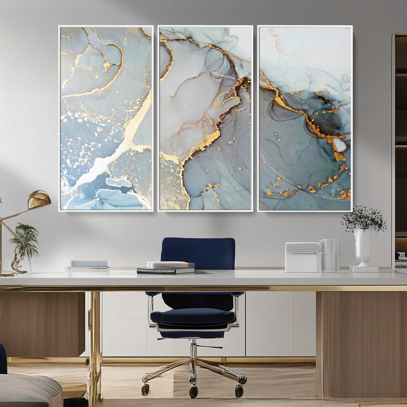 -Large Abstract Marble Wall Art Canvas Print for Living Room and Farmhouse Decor