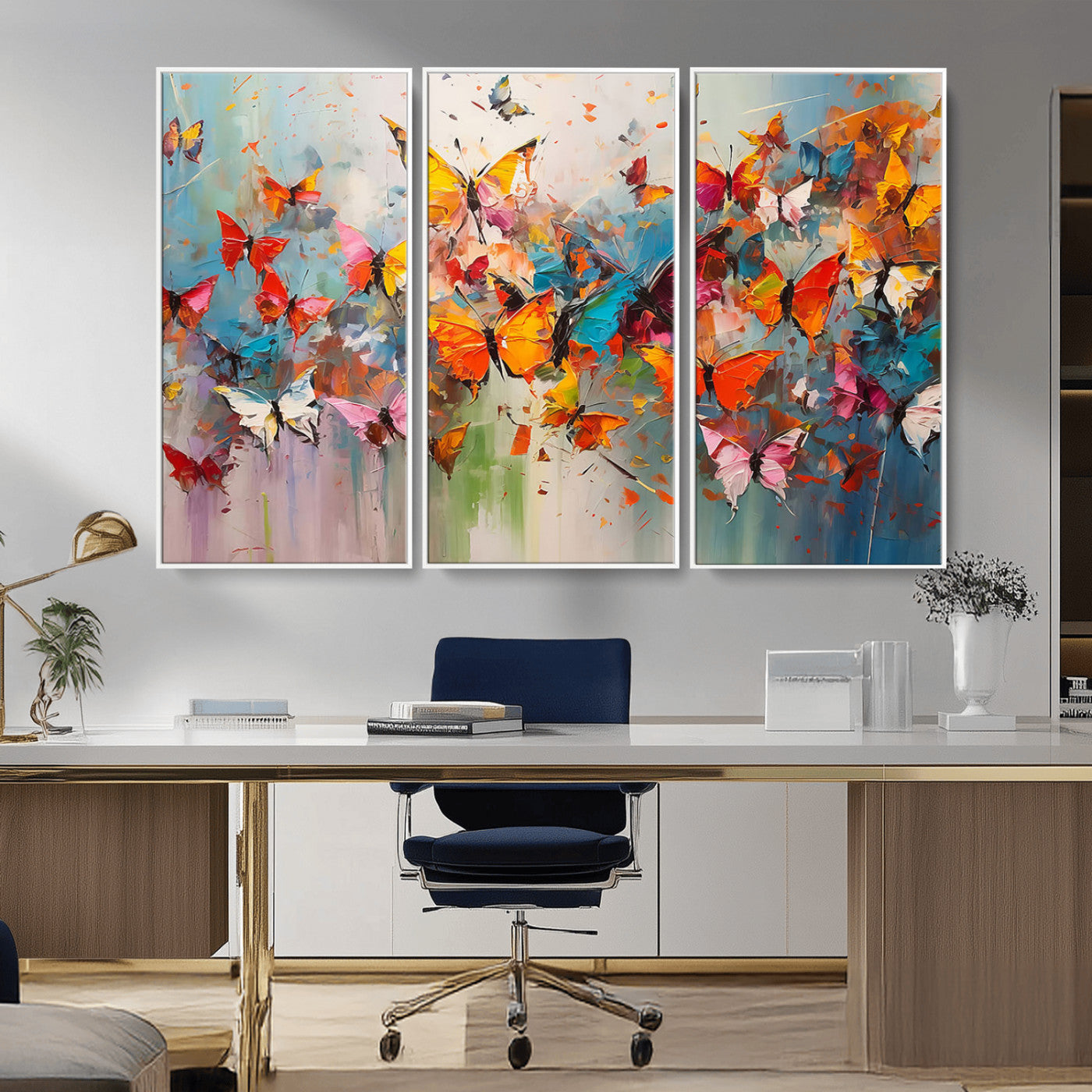 -Abstract Butterfly Wall Art Canvas Print