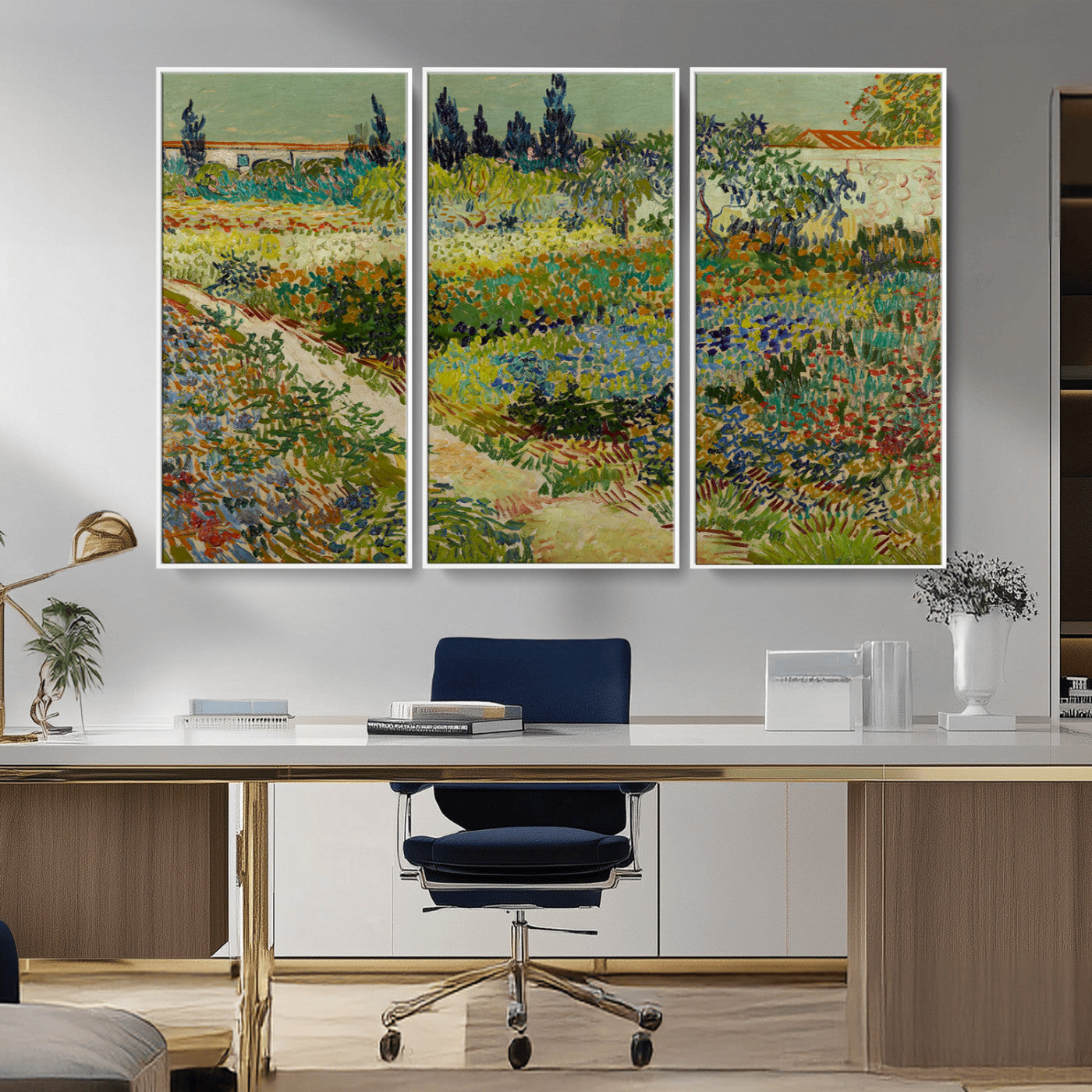 MGV-FC-48X32-3P - Vincent van Gogh Garden at Arles Wall Art Canvas Print