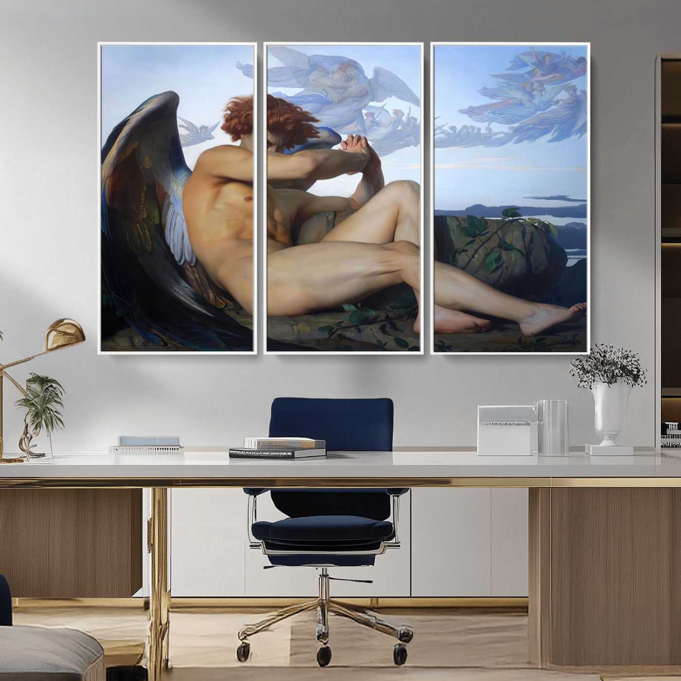 -Fallen Angel Wall Art Canvas Print – Classic Art, Framed, Ready to Hang - Alexandre Cabanel