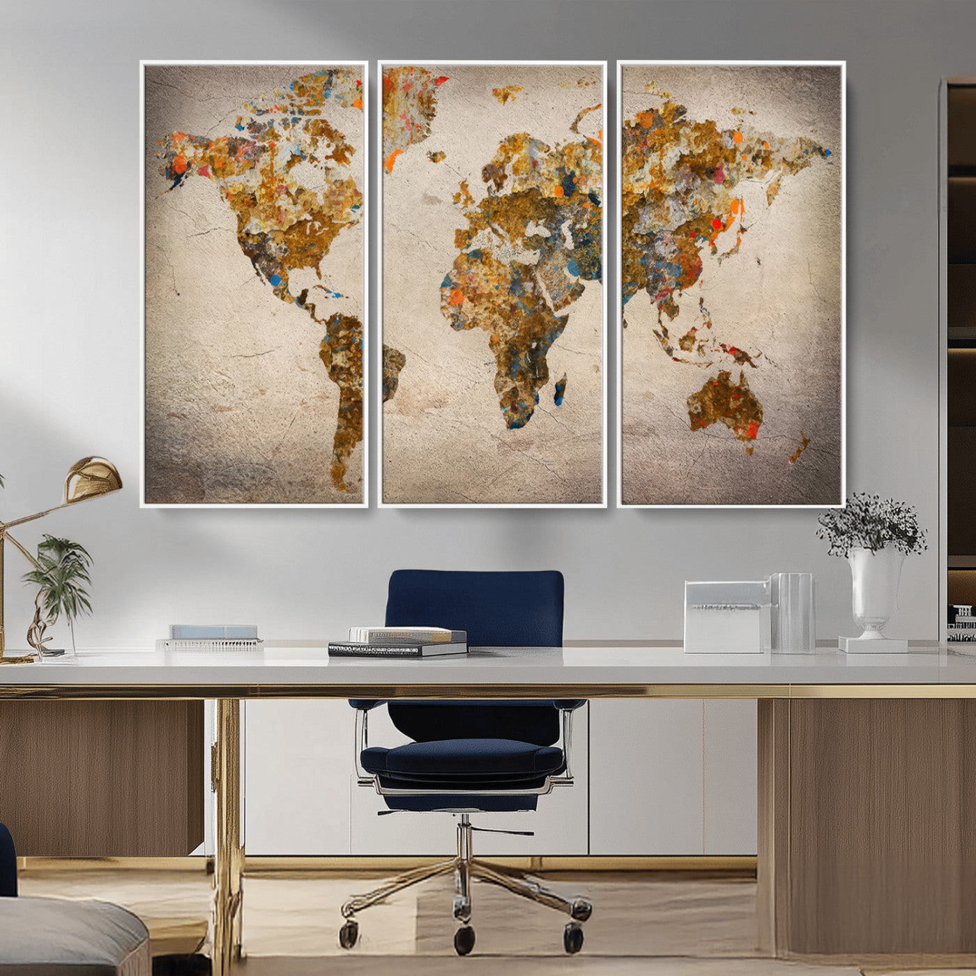 MGV-FC-48X32-3P - Push Pin World Map Canvas Print – Framed Wall Art for Couples to Track Their Travels – Anniversary