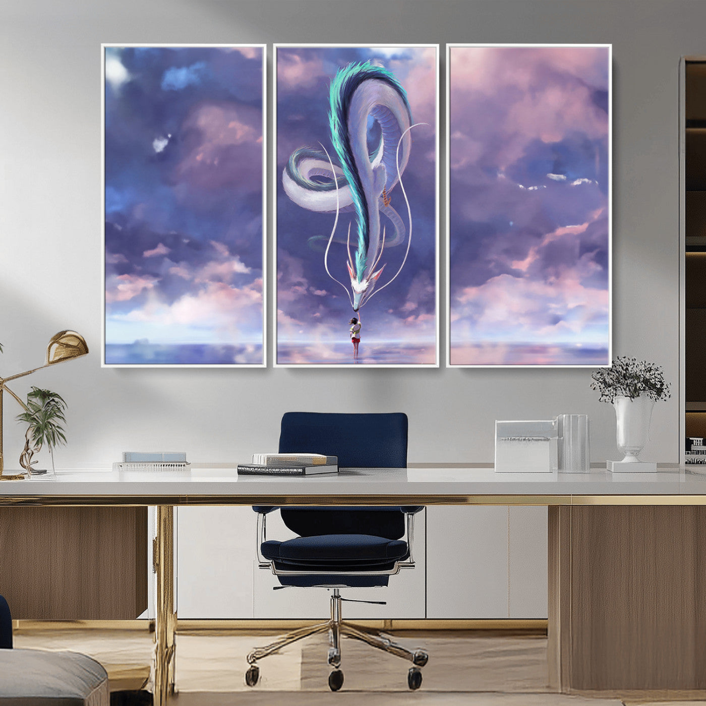 MGV-FC-48X32-3P - Spirited Away Haku and Chihiro Poster - Anime Lover - Hayao Miyazaki - Studio Ghibli Poster - Anime