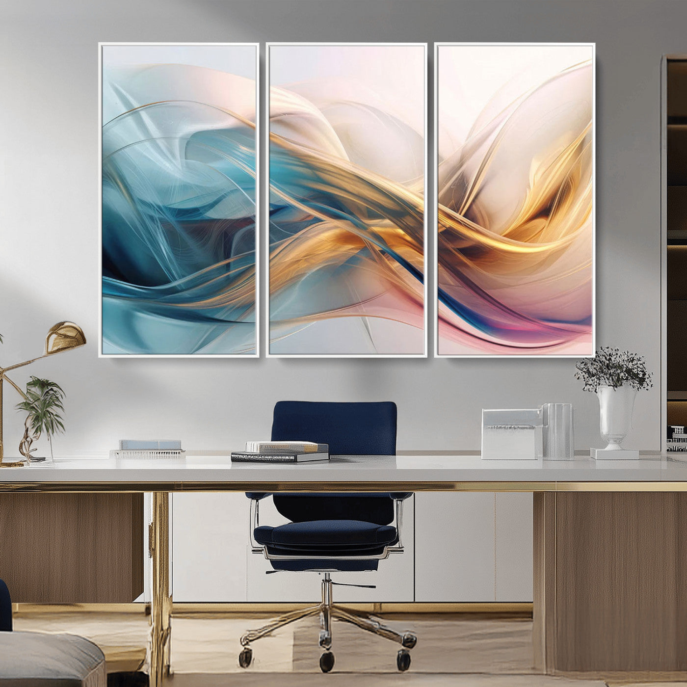 -Abstract Flowing Colors Wall Art Canvas Print