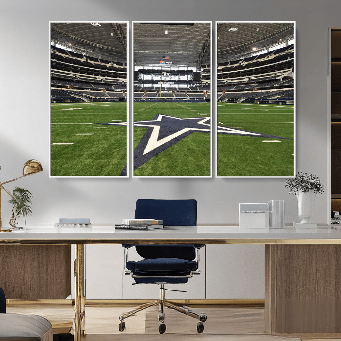 MGV-FC-48X32-3P - Dallas Cowboys Football Team Print - Arlington AT&T Stadium Wall Art Canvas Print