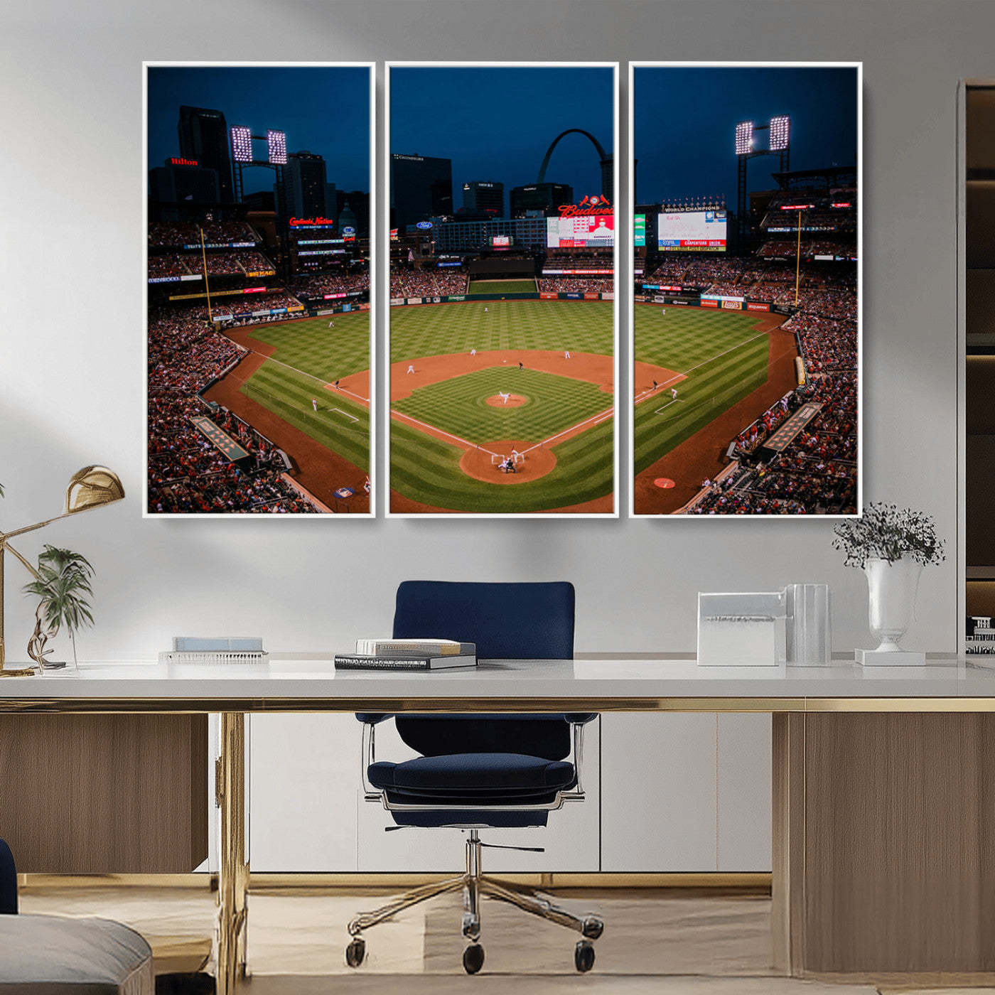 MGV-FC-48X32-3P - St. Louis Cardinals Baseball Team Print - Busch Stadium Wall Art Canvas Print