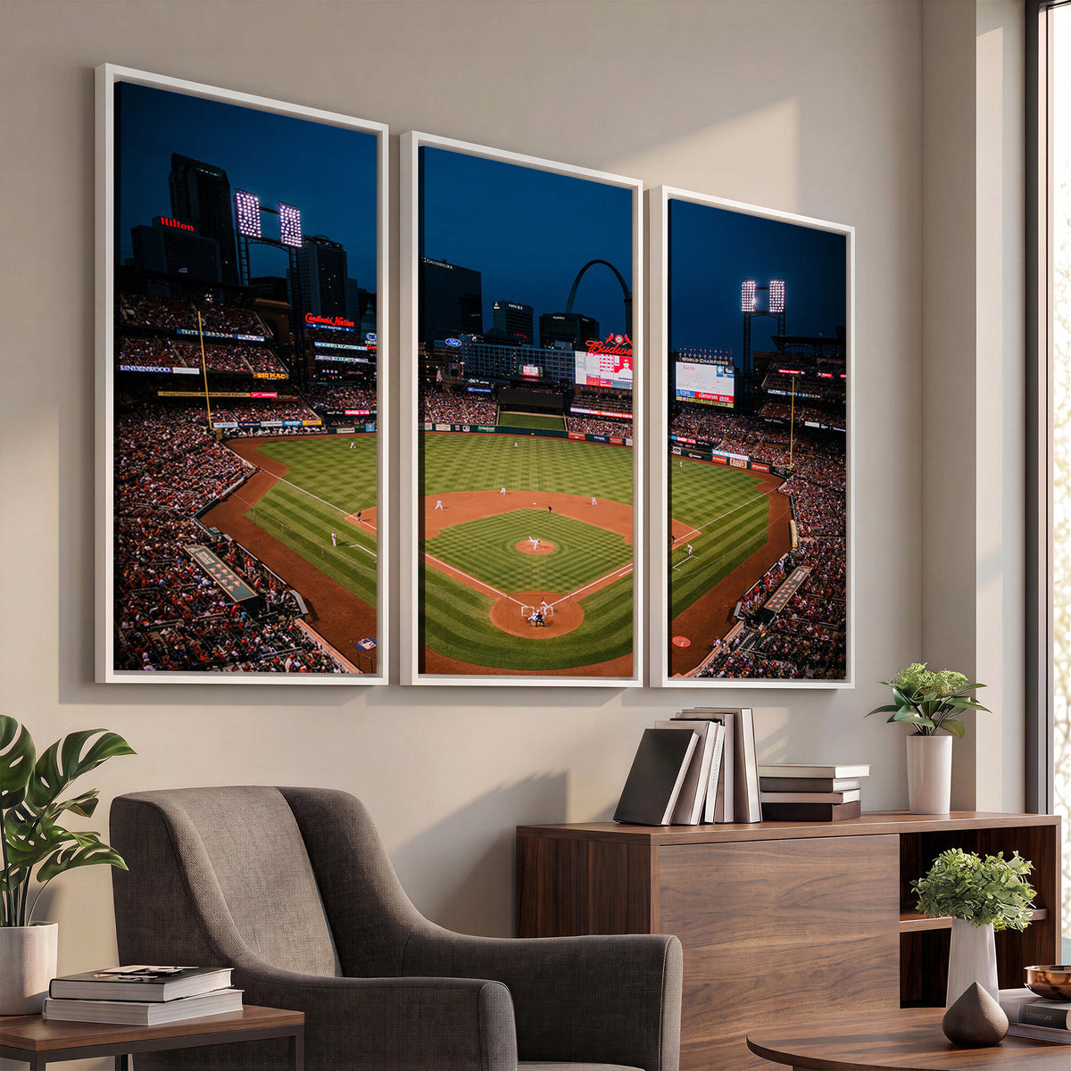 38612-MGV-CV-36X24 - St. Louis Cardinals Baseball Team Print - Busch Stadium Wall Art