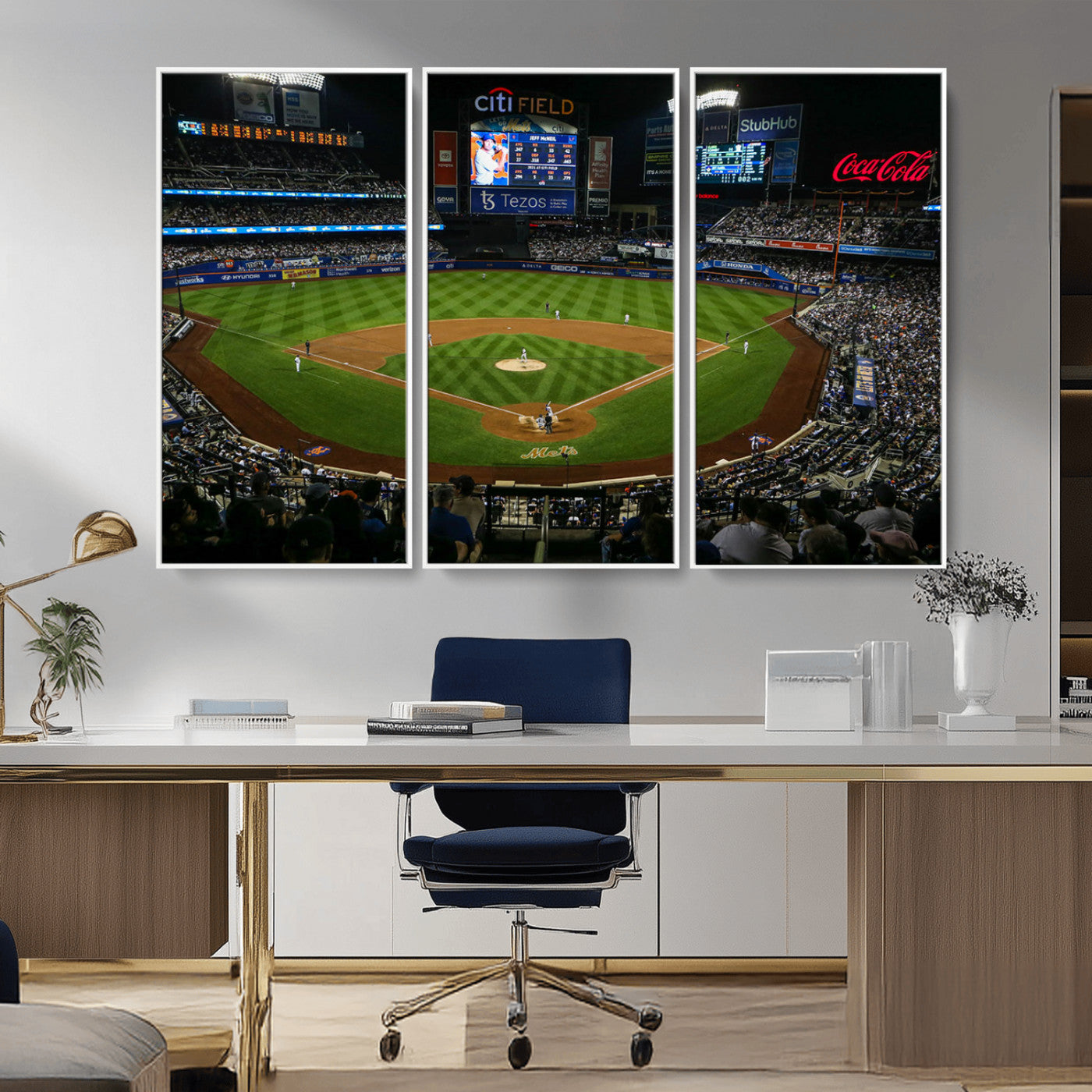 MGV-FC-48X32-3P - Los Angeles Dodgers Baseball Team Print - California Dodger Stadium Wall Art Canvas Print