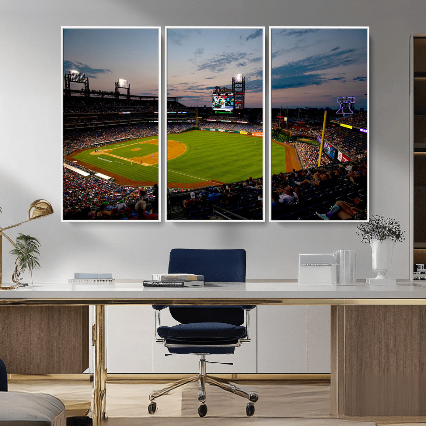 MGV-FC-48X32-3P - Philadelphia Phillies Baseball Team Print - Citizens Bank Park Stadium Wall Art Canvas Print