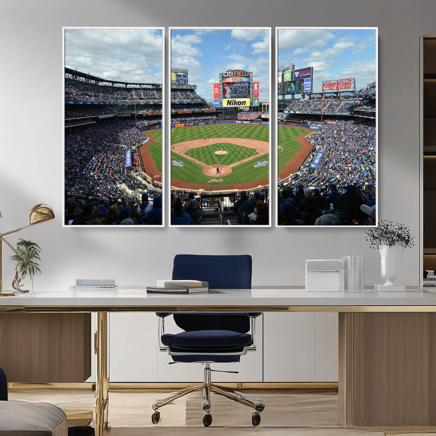 MGV-FC-48X32-3P - New York Mets Baseball Team Print - Citi Field Stadium Wall Art Canvas Print