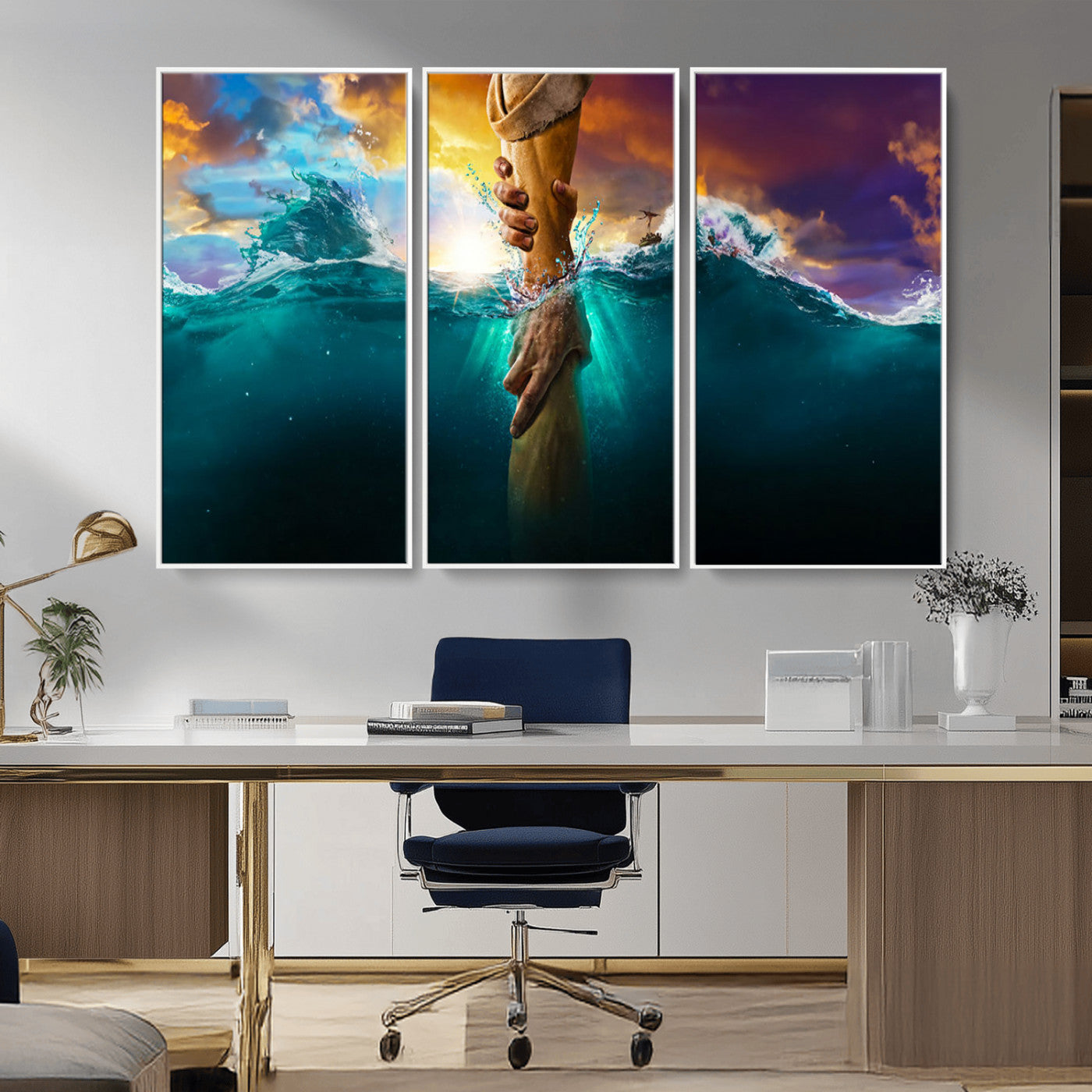MGV-FC-48X32-3P - God Hand Wall Art Canvas Print
