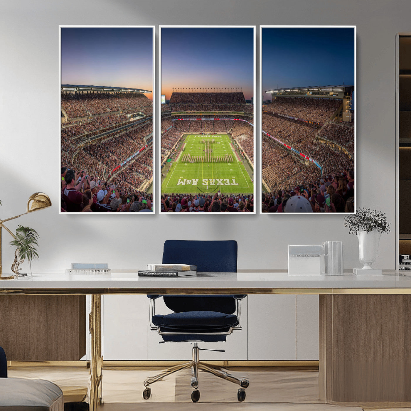MGV-FC-48X32-3P - Kyle Field Wall Art Print | Large Texas A&M Aggies Football Canvas Print for Sports Enthusiasts | Framed, Ready-to-Hang Stadium Decor
