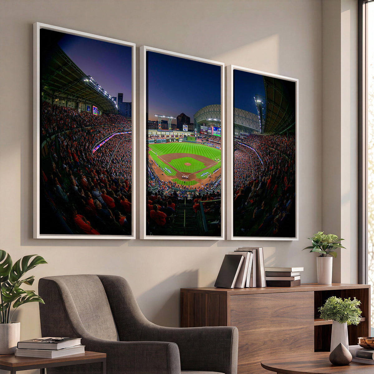 44322-MGV-CV-36X24 - Houston Astros Baseball Print Canvas, Houston Minute Maid Park Stadium Wall Art