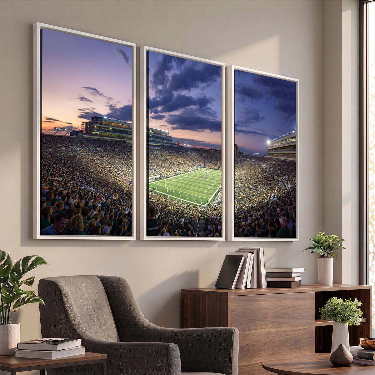 50825-MGV-CV-36X24 - Notre Dame Fighting Irish Football Team Print, Notre Dame Stadium Wall Art Canvas Print