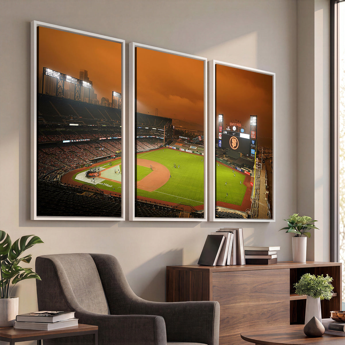 31315-MGV-CV-36X24 - San Francisco Giants Baseball Team Print, Oracle Park Stadium Wall Art Canvas Print