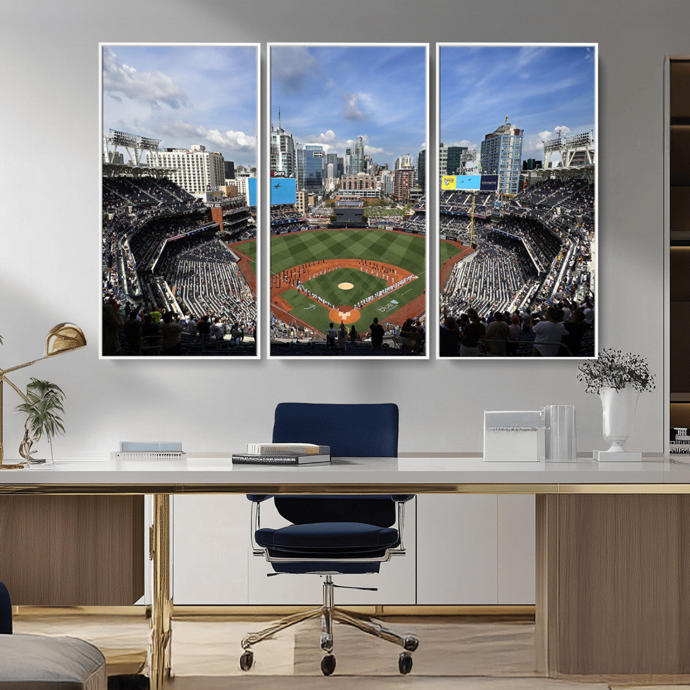 MGV-FC-48X32-3P - San Diego Padres Baseball Team Print - Petco Park Stadium Wall Art Canvas Print