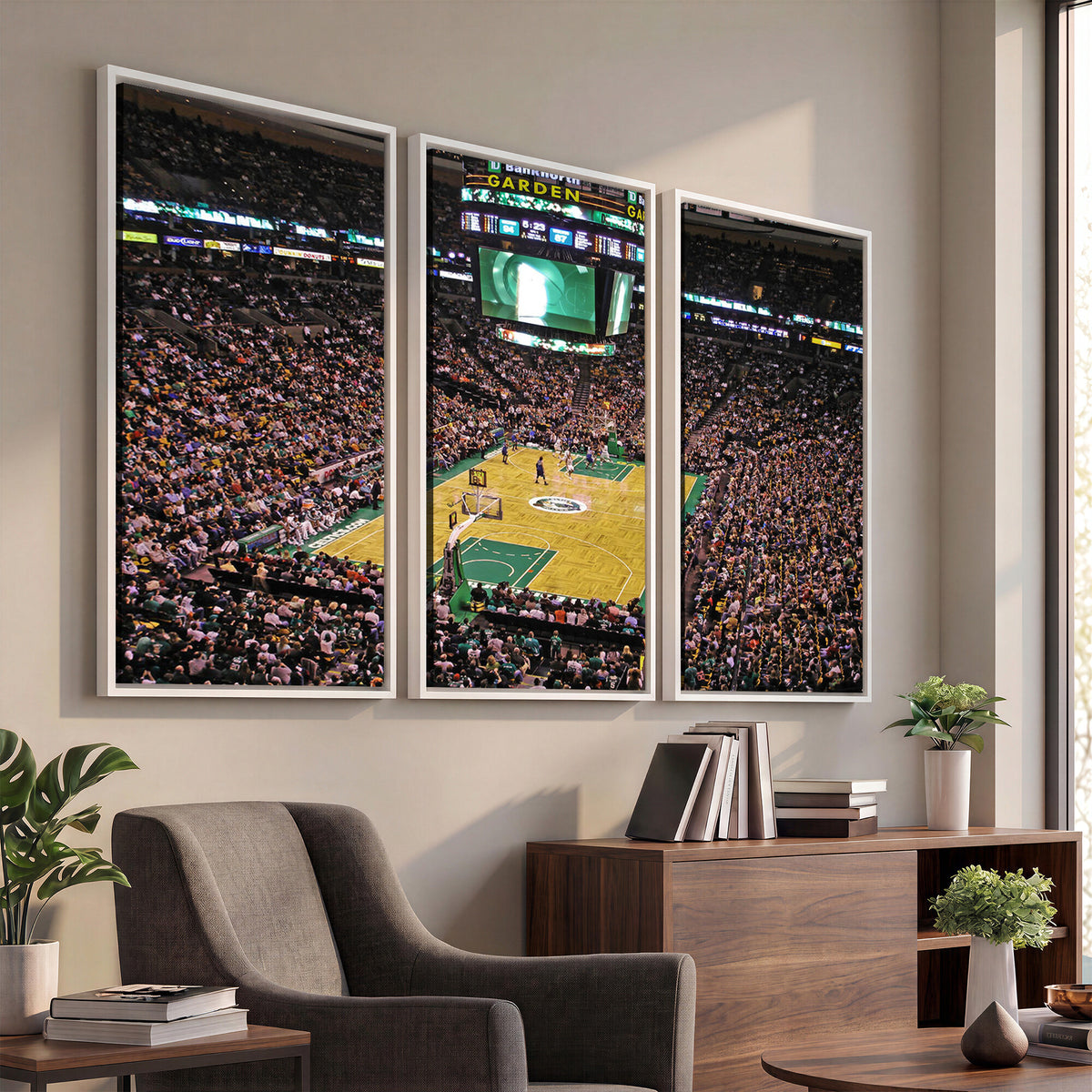 21705-MGV-CV-36X24 - TD Garden Basketball Canvas Wall Art | Boston Celtics Live Action
