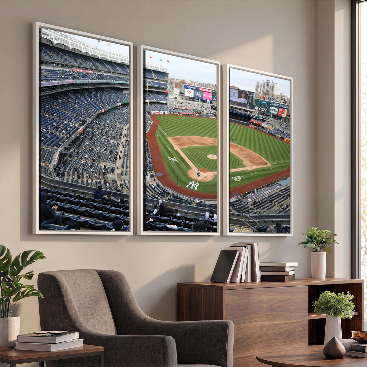 45784-MGV-CV-36X24 - New York Yankees Baseball Team Print, Yankee Stadium Wall Art Canvas Print