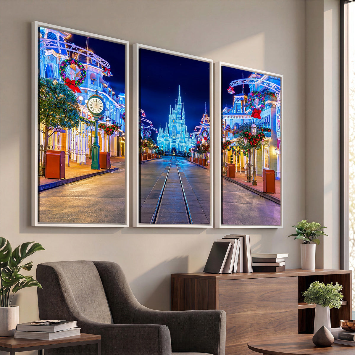 12470-MGV-CV-24X16 - Disney Wall Art | Castle Large Wall Art, Disney Magic Kingdom Print for Kids Room Decor