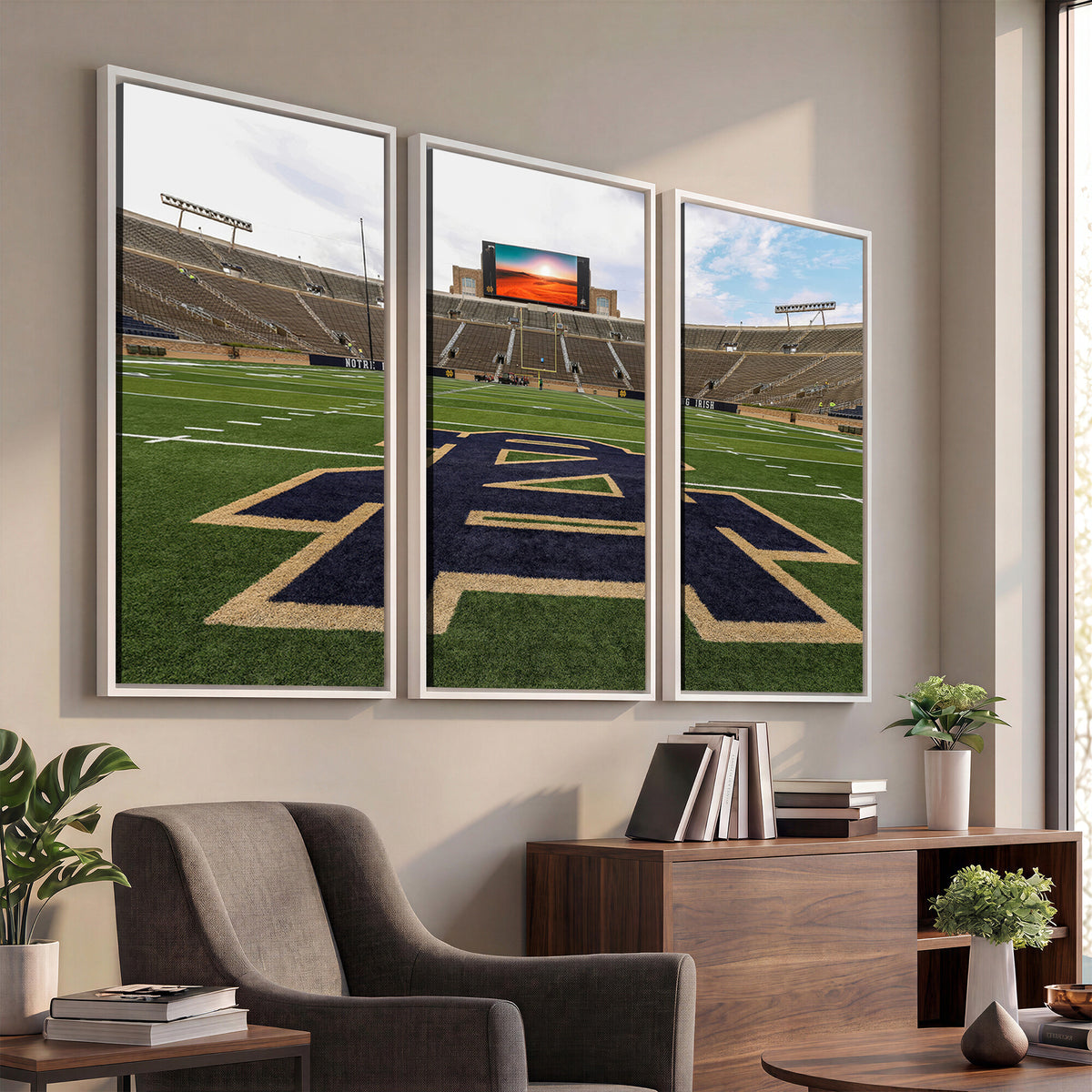 52835-MGV-CV-36X24 - Notre Dame Stadium Giclee Canvas Print | Triptych Wall Art Featuring Iconic Notre Dame Football
