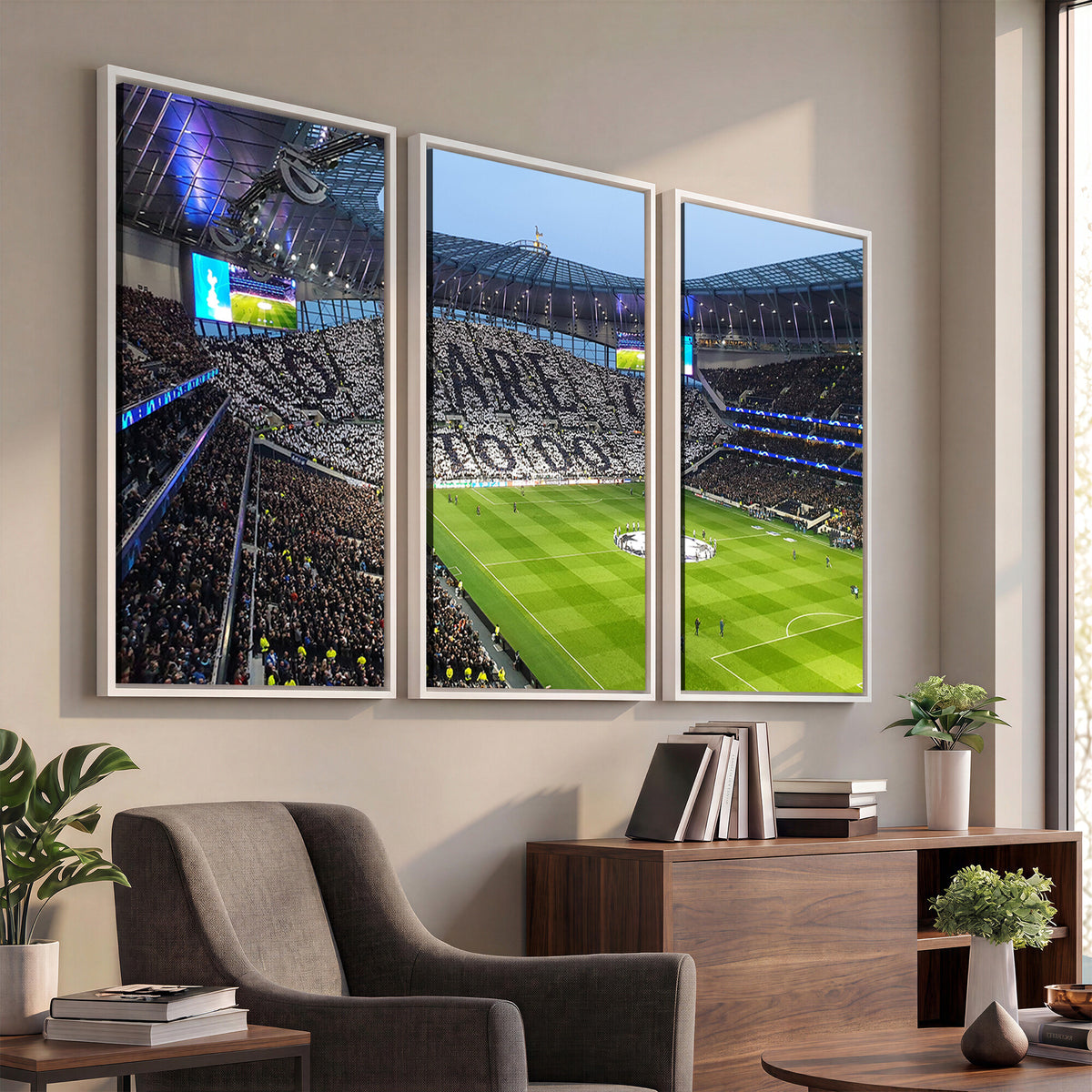 38765-MGV-CV-36X24 - Tottenham Hotspur Stadium Canvas Print, Match Day Triple Canvas Wall Art