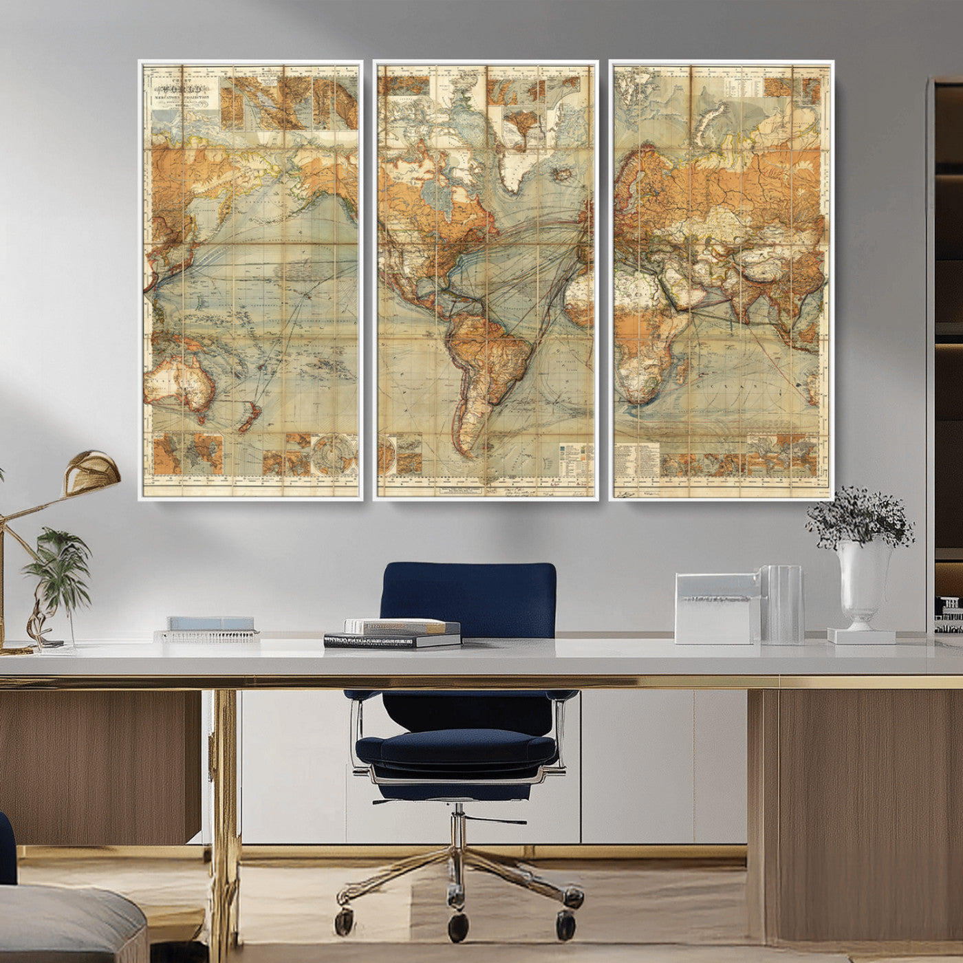 MGV-FC-48X32-3P - Push Pin World Map Canvas Print – Framed Wall Art for Couples to Track Their Travels – Anniversary