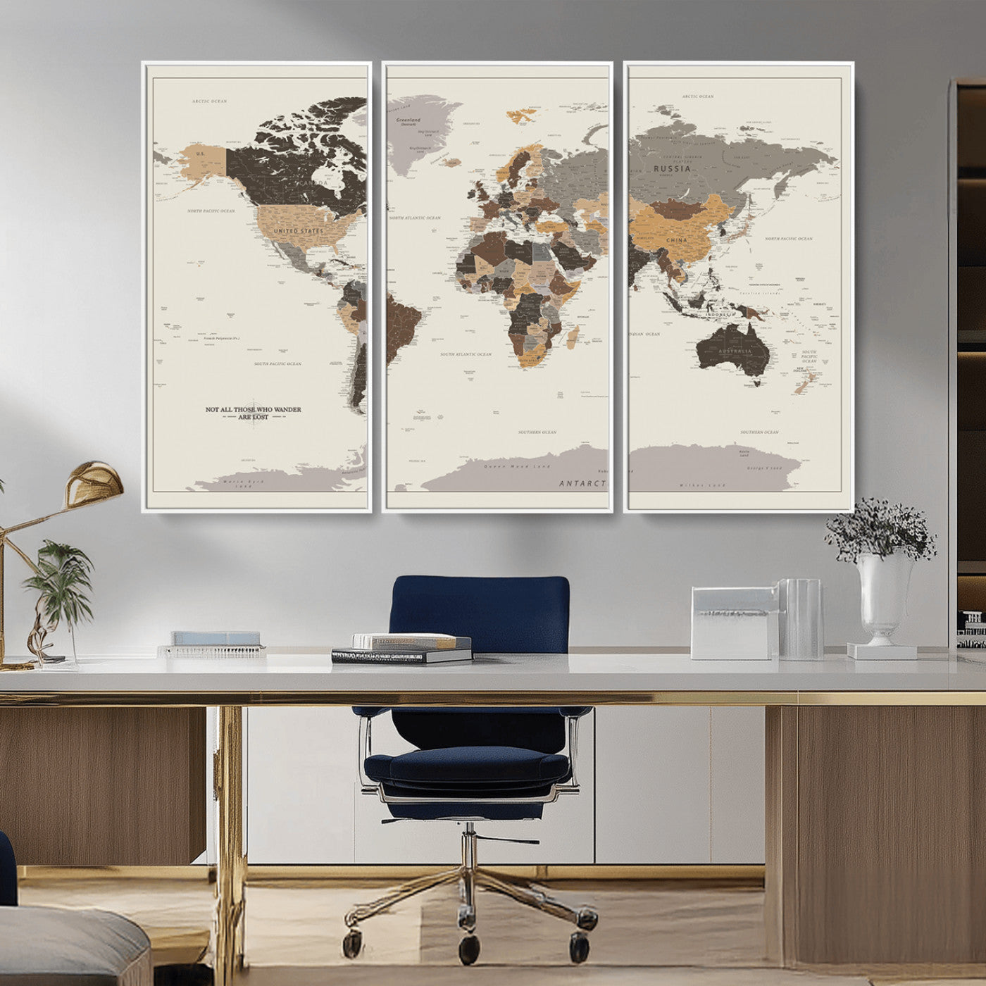 MGV-FC-48X32-3P - Push Pin World Map Canvas Print – Framed Wall Art for Couples to Track Their Travels – Anniversary