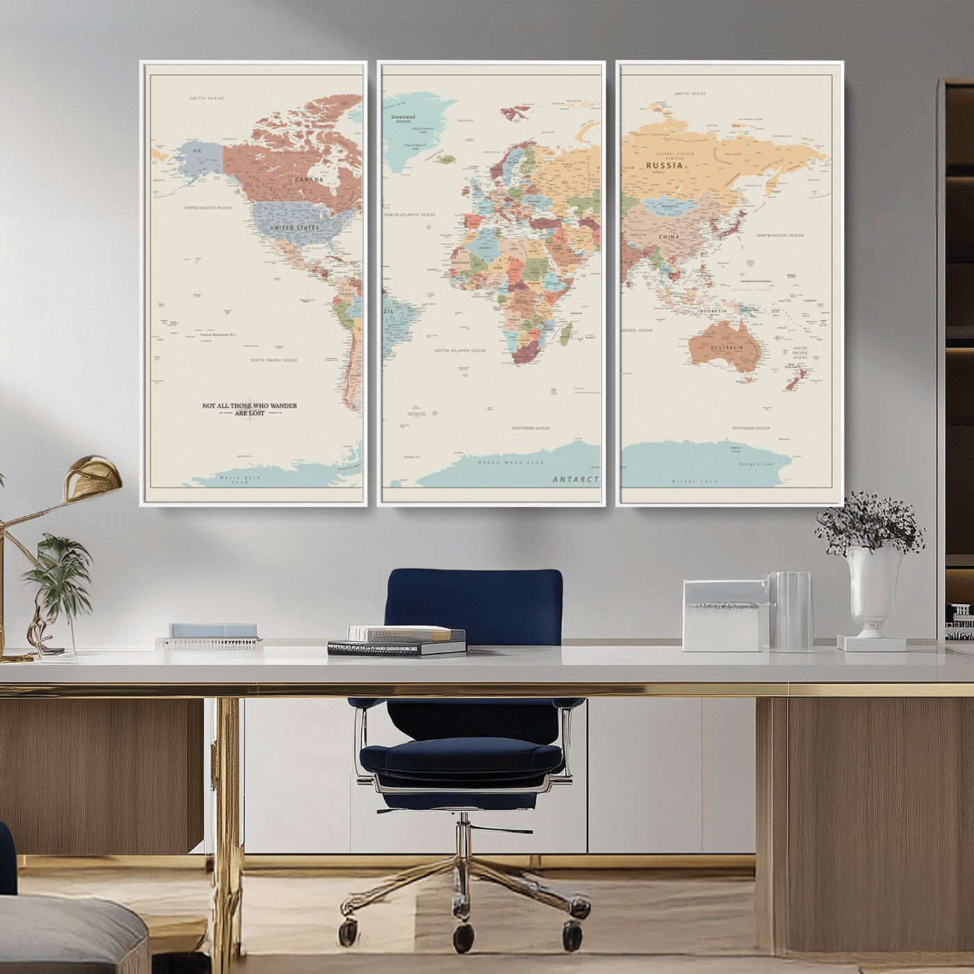 MGV-FC-48X32-3P - Push Pin World Map Canvas Print – Framed Wall Art for Couples to Track Their Travels – Anniversary