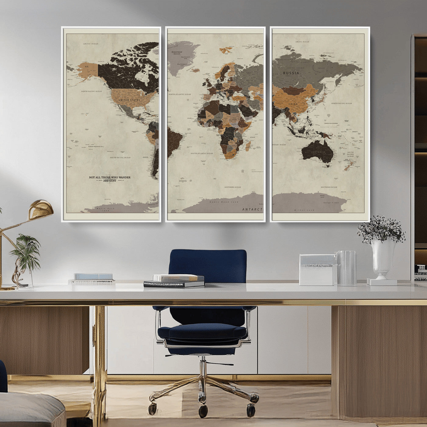 MGV-FC-48X32-3P - Push Pin World Map Canvas Print – Framed Wall Art for Couples to Track Their Travels – Anniversary