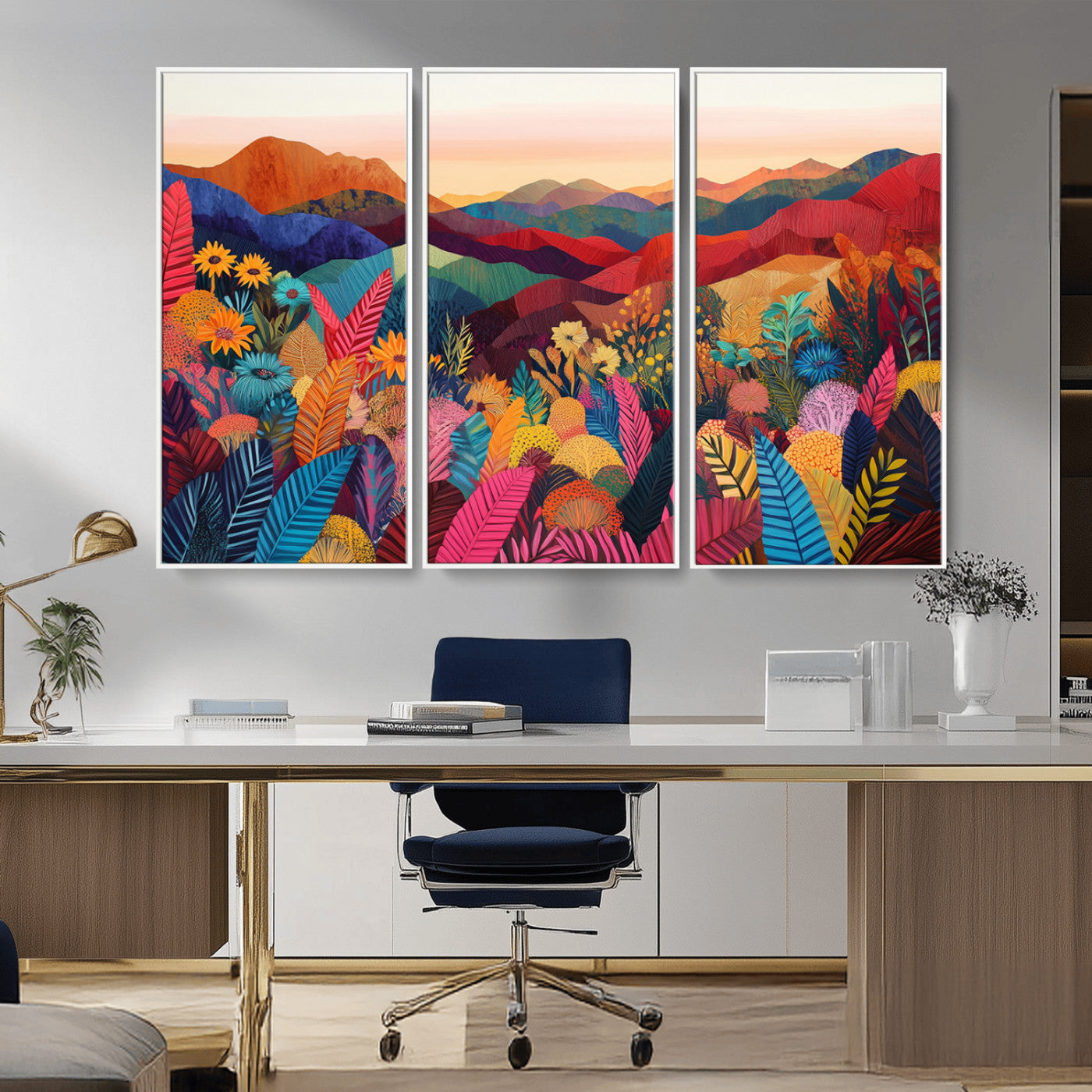 MGV-FC-48X32-3P - YAYOI KUSAMA Abstract Print - Landscape Canvas Wall Art Print - Vibrant Modern Decor for Living