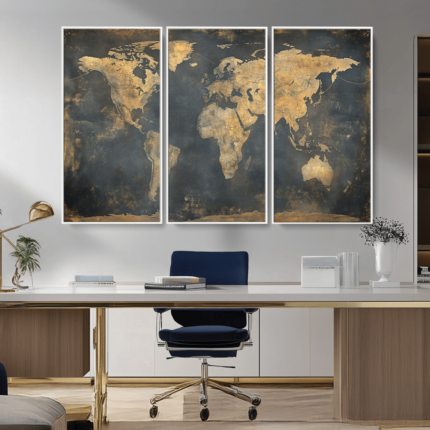 MGV-FC-48X32-3P - Push Pin World Map Canvas Print – Framed Wall Art for Couples to Track Their Travels – Anniversary