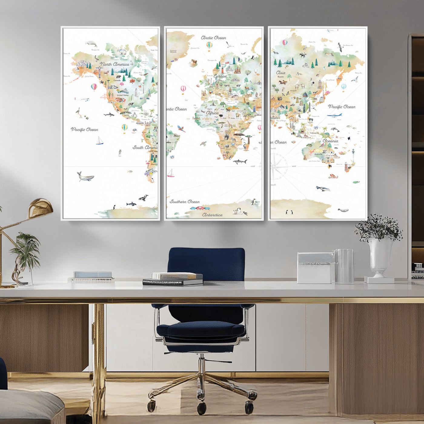MGV-FC-48X32-3P - Push Pin World Map Canvas Print – Framed Wall Art for Couples to Track Their Travels – Anniversary