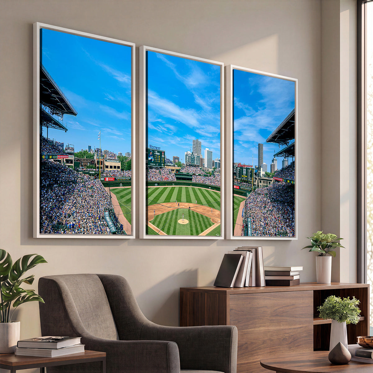 32373-MGV-CV-36X24 - Wrigley Field Chicago Cubs Panoramic Art Multi-Piece Canvas